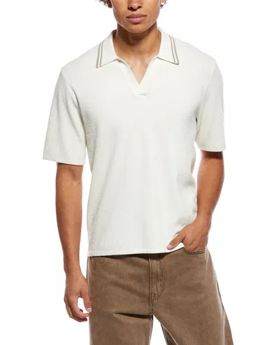 Rag & Bone Zuma Toweling Rib Johnny Polo Shirt In White