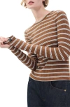 Rag & Bone /jean Luca Rib Stripe Long Sleeve T-shirt In Brown