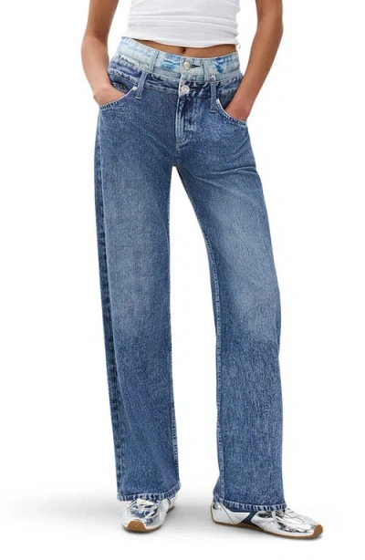Rag & Bone /jean Miramar Double High Waist Straight Leg Jeans In Blue