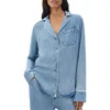 Rag & Bone /jean Miramar Slink Lounge Trompe L'oeil Faux Denim Button-up Shirt In Blue