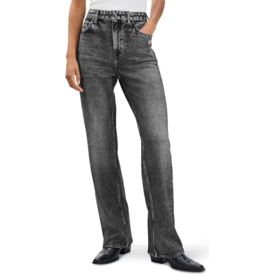Rag & Bone /jean Miramar Terry Shea High Waist Straight Leg Jeans In Gray