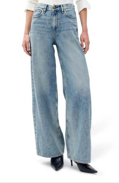 Rag & Bone Featherweight Sofie High Waist Wide Leg Jeans In Blue