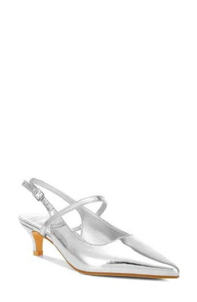 Rag & Co Abloom Pointed Toe Water Repellent Pump In Silver