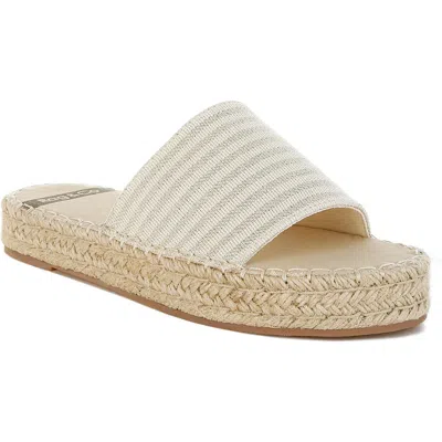 Rag & Co Women's White Akara Canvas Espadrille Flatforms