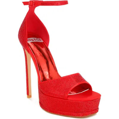 Rag & Co Alaya Platform Sandal In Red