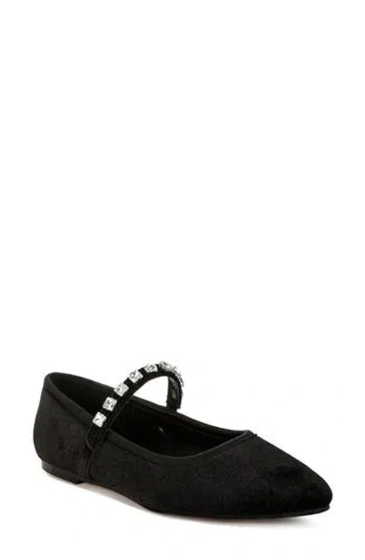 Rag & Co Aralia Water Repellent Pointed Toe Flat In Black