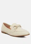 RAG & CO ASHER HORSEBIT EMBELLISHED RAFFIA LOAFERS IN BEIGE