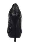 Rag & Co Ballard Monogram Satin Pump In Black