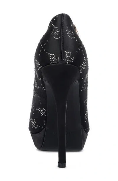 Rag & Co Ballard Monogram Satin Pump In Black