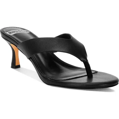 Rag & Co Beaboux Leather Sandal In Black