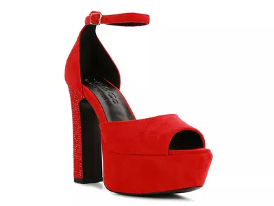 Rag & Co Beaty Platform Sandal In Red