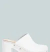 RAG & CO BENJI RECYCLED LEATHER CLOGS IN WHITE