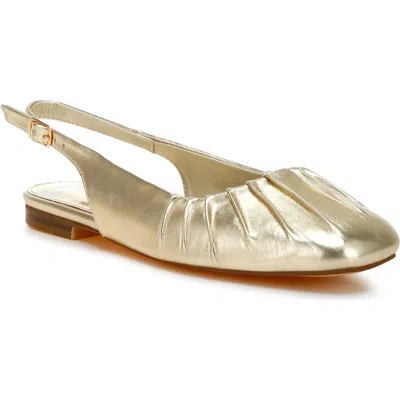 Rag & Co Berni Water Repellent Slingback Flat In Gold