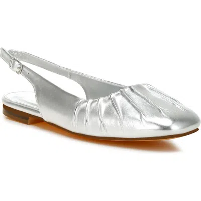 Rag & Co Berni Water Repellent Slingback Flat In Silver