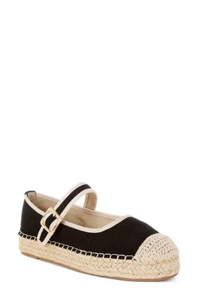 Rag & Co Bolean Espadrille Mary Jane Flat In Black