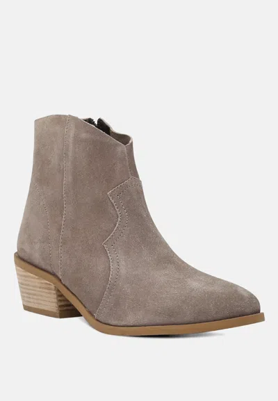 Rag & Co Brisa Taupe Ankle Boots In Grey