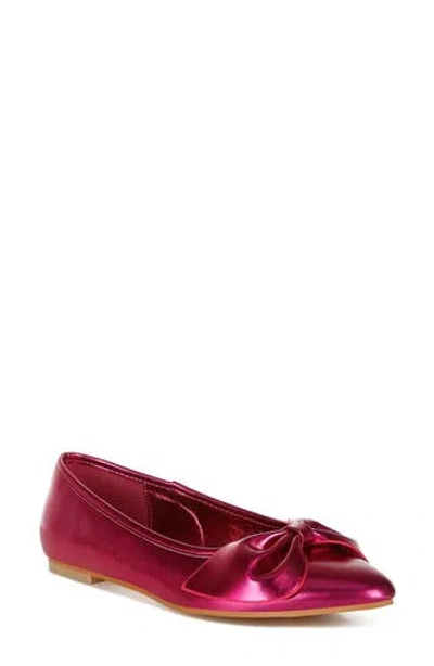 Rag & Co Bromelia Water Repellent Bow Flat In Pink