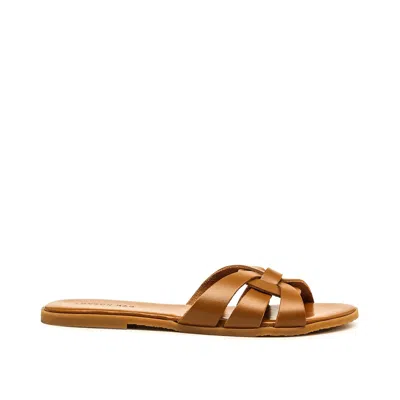 Rag & Co Brown Aris Women Tan Strappy Slip-on Sandal