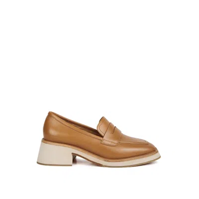 Rag & Co Brown Moore Lead Lady Loafers In Tan