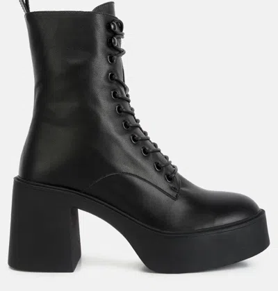 Rag & Co Carmac High Ankle Platform Boots In Black