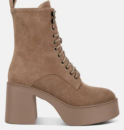 Rag & Co Carmac High Ankle Platform Boots In Brown