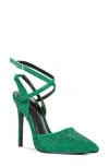 Rag & Co Charmer Rhinestone Stiletto Pump In Green