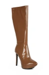 Rag & Co Chatton Platform Knee High Boot In Brown