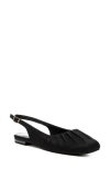 Rag & Co Women's Cheeni Satin Square Toe Flat Slingbacks In Black In Black