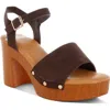 Rag & Co Daniela Platform Sandal In Brown