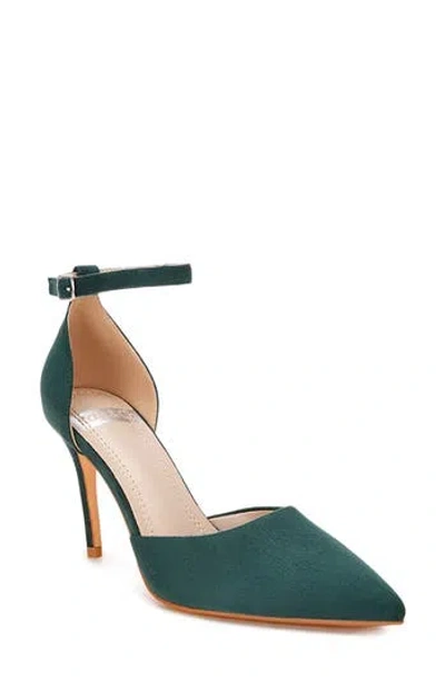 Rag & Co Dolona Pointed Toe Pump In Green Suede