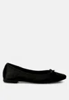 Rag & Co Fearless Satin Bow Embellished Ballerinas In Black