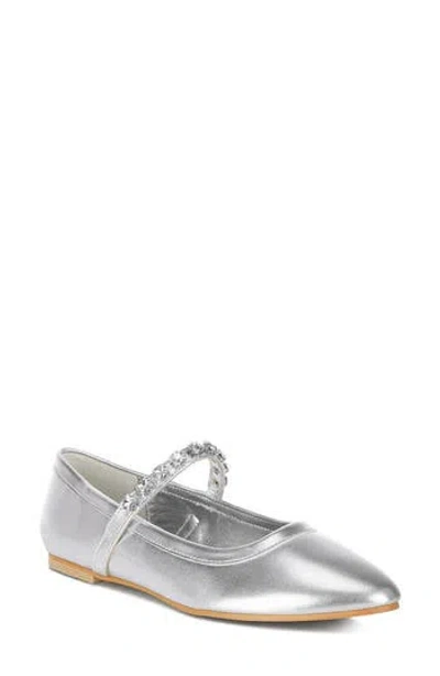 Rag & Co Gloxinia Water Repellent Pointed Toe Flat In Silver