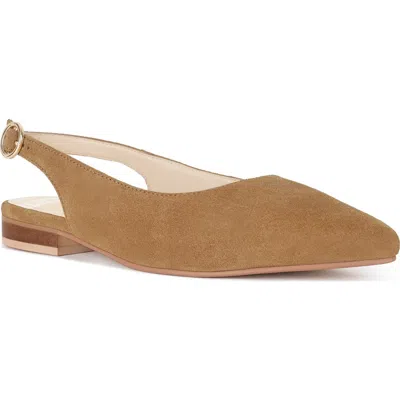 Rag & Co Women's Brown Hocane Real Suede Leather Slingback Sandals In Tan