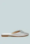Rag & Co Jaylor Party Bow Slip-on Mules In White