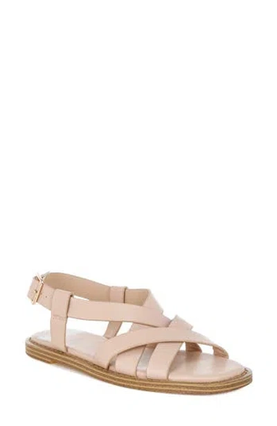 Rag & Co Women's Pink / Purple Kapaka Real Leather Flat Gladiator Sandals In Beige In Pink/purple