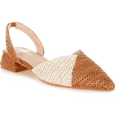Rag & Co Women's Brown Kinjay Pointy Toe Slingback Sandals In Tan