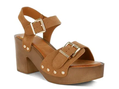 Rag & Co Lhasa Platform Sandal In Brown