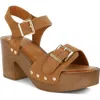 Rag & Co Women's Brown Lhasa Real Suede Leather Clog Sandals In Tan