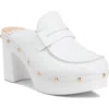 Rag & Co Lycra Stud Platform Mule In White