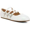 Rag & Co Women's Macarina Triple Strap Mary Jane Sandals In White