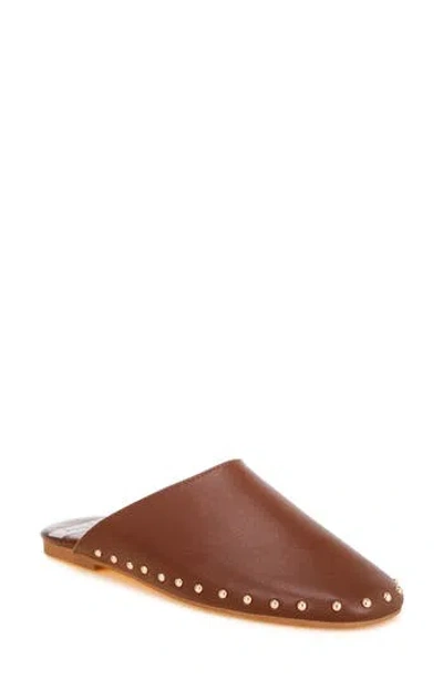 Rag & Co Mackey Studded Leather Mule In Brown
