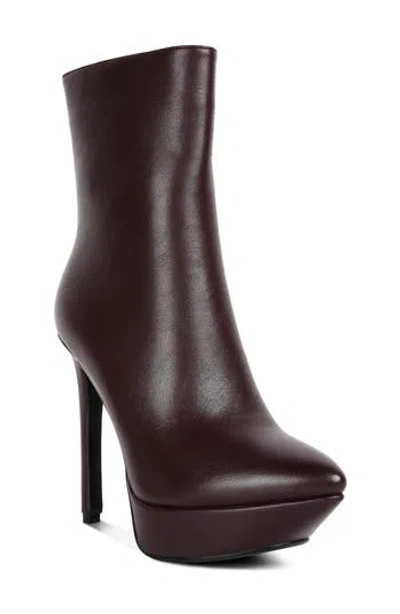 Rag & Co Magna Platform Bootie In Burgundy