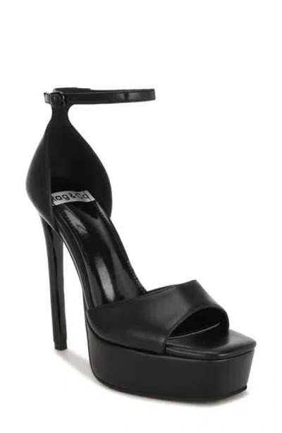 Rag & Co Marshis Platform Sandal In Black Smooth