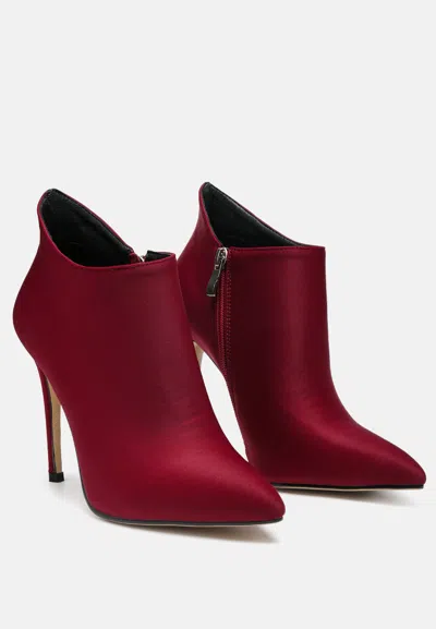 Rag & Co Melba Pointed Toe Stiletto Boot In Burgundy In Red