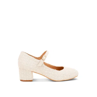 Rag & Co Women's Antara Tweed Mary Jane Sandals In White