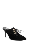 Rag & Co Women's Miladi Genuine Suede Leather Stiletto Mules In Black In Black
