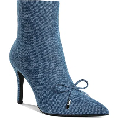 Rag & Co Milda Denim Pointed Toe Bootie In Blue