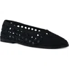 Rag & Co Miyako Woven Leather Ballet Flat In Black