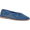 Rag & Co Miyako Woven Leather Ballet Flat In Blue