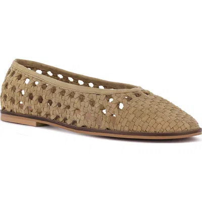 Rag & Co Miyako Woven Leather Ballet Flat In Brown